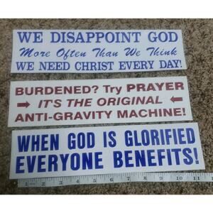 Vintage Christian Bumper Sticker Decal God Jesus Religious Y2K
